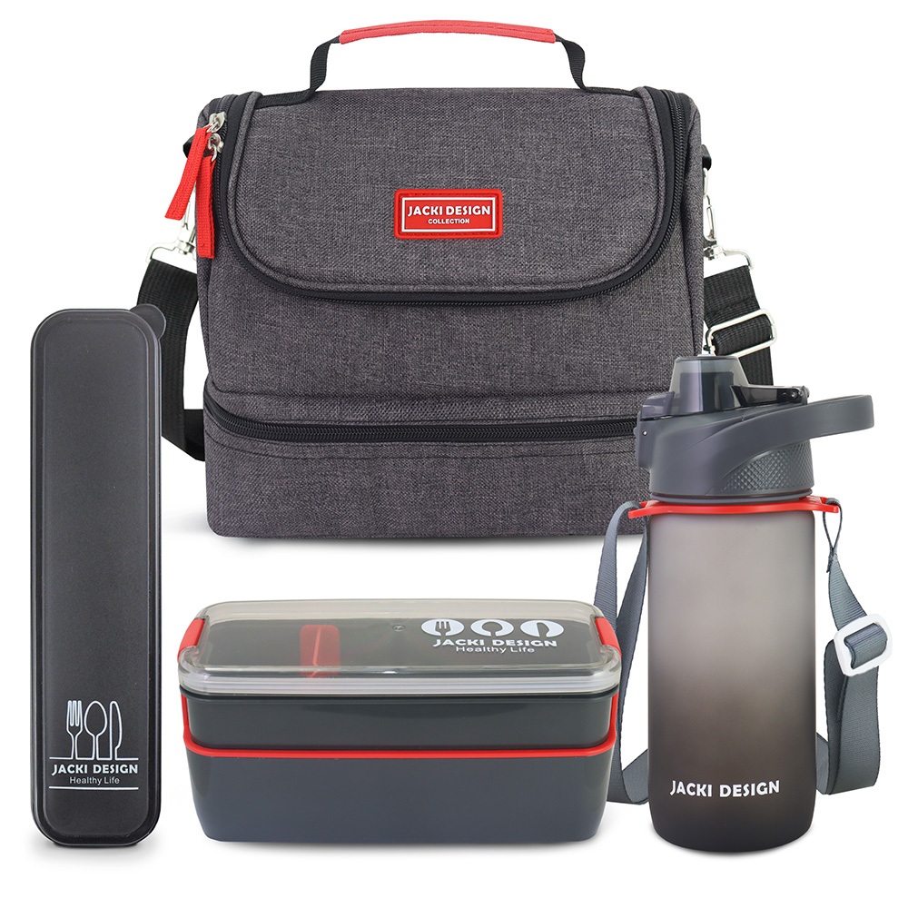 Kit Bolsa Térmica Jacki Design com Marmita 750ml e Garrafa 550ml para Almoço e A