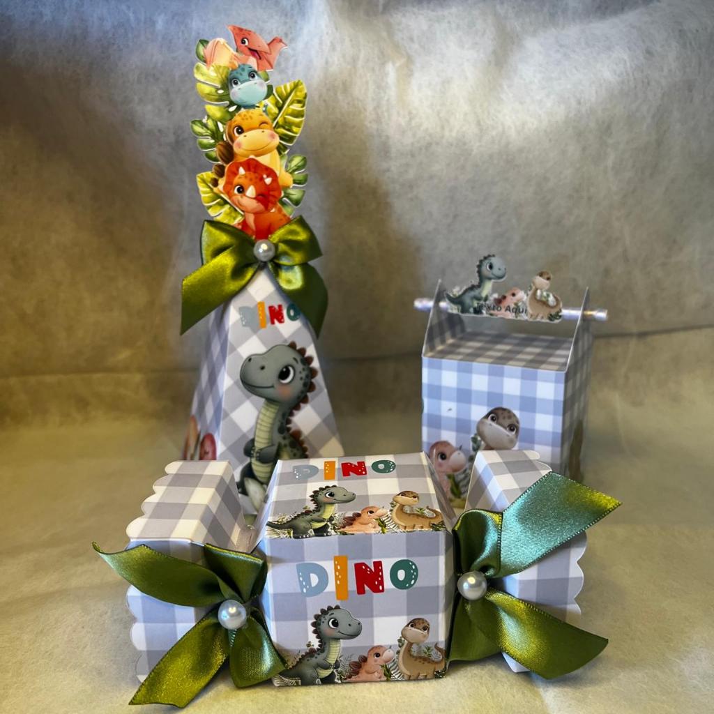 CAIXINHAS PERSONALIZADAS- Dinossauros Dino Bebê Caixinhas de Festa Personalizadas, Aniversário 15 unidades