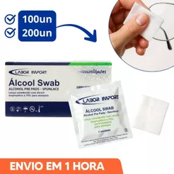 Álcool Swab 70% Saches Lenços Umedecidos Labor Import