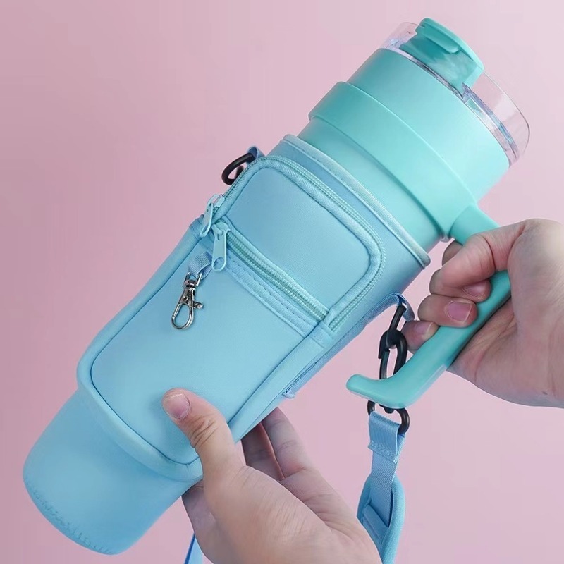 Bolsa organizadora para garrafa de água de grande capacidade (40 onças), com compartimento para celular e alça MM.Loja