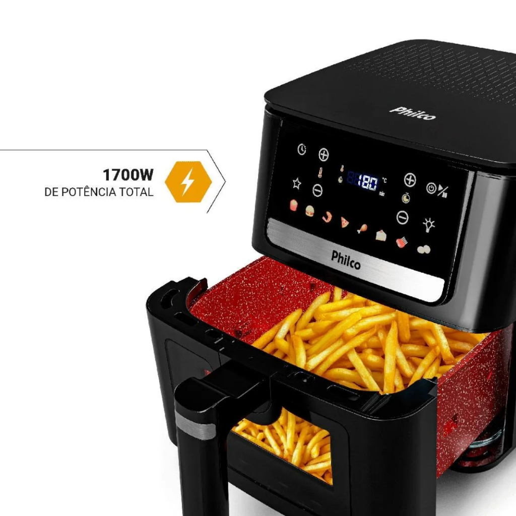 Fritadeira Elétrica Philco PAF65A Redstone 6,5L 1700W Air Flow Preta - 110V · foto 2