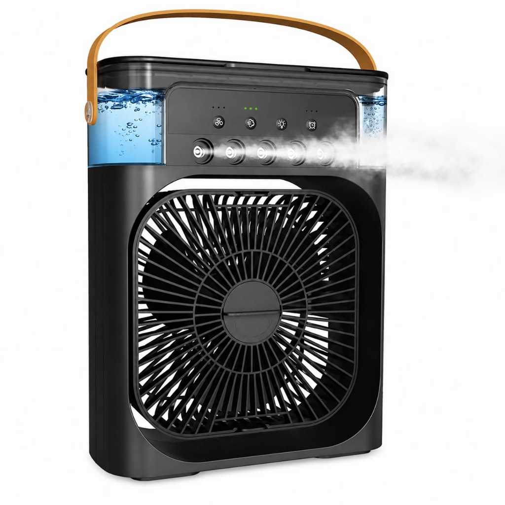 Refrigerador De Ar Ventilador Umidificador Portátil Com Led Reservatório De Água Led Usb 110V/220V