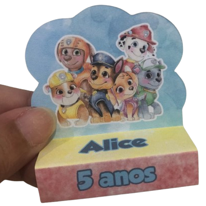Pegue e Monte Porta Bis Duplo Personalizado PATRULHA CANINA AQUARELA Lembrancinhas Festas Aniversários Infantil Mimos