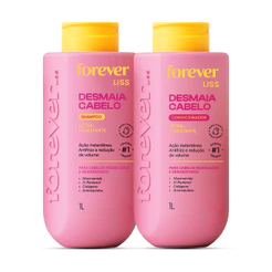 Kit Shampoo e Condicionador Desmaia Cabelo Forever Liss 1L