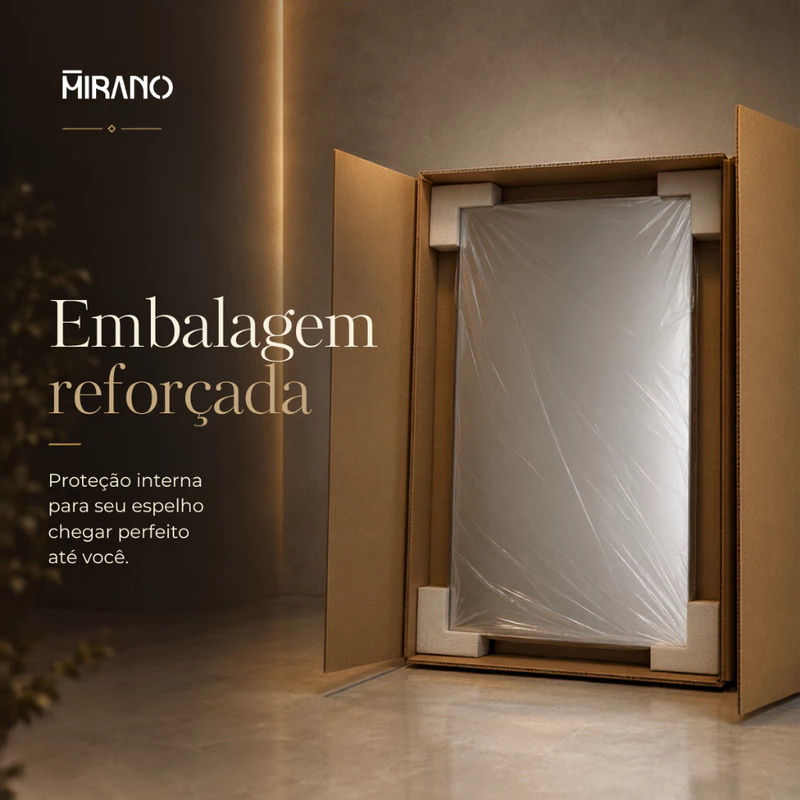Espelho Mirano Lisboa 100x40cm Lapidado para Banheiro — foto 7
