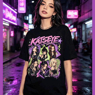 Camiseta Katseye Pop Group Blusa Unissex  Manon, Daniela, Sophia, Megan, Lara e Yoonchae