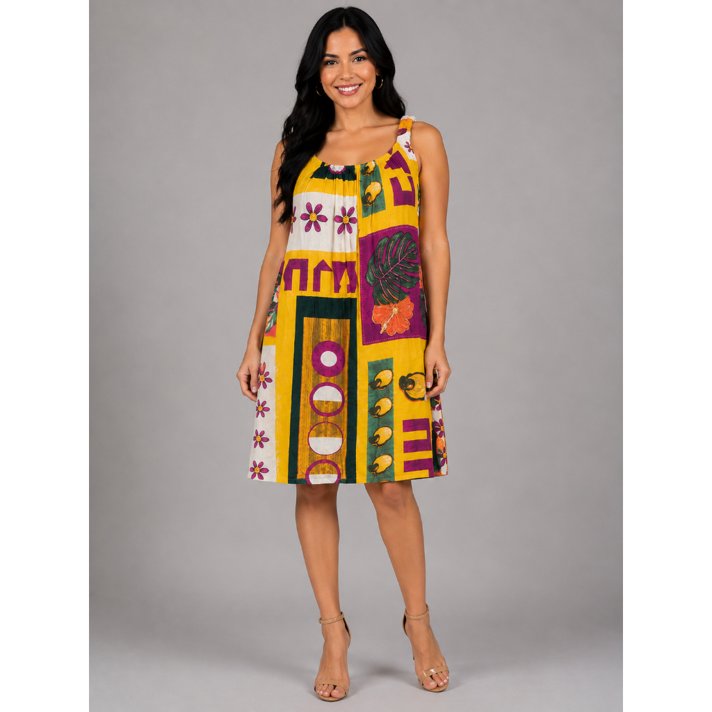 Vestido Feminino Curto Estampado Viscose Soltinho Alça Elástica Fresquinho Verão
