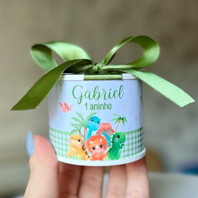 Kit tubolatas personalizadas DINOSSAURO BABY • 5x6 | Lembrancinha aniversário | Chá de bebê