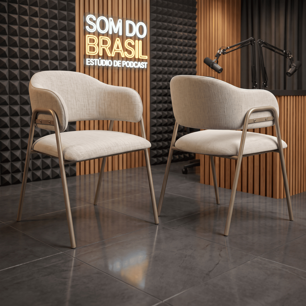 Cadeira Alice Estofada Resistente Diversas Cores Linho ou Corino para Sala Jantar Cozinha Escritório 150k — imagem 2 de 2