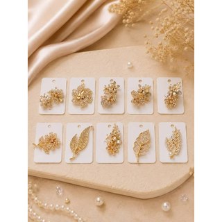 Presilha Broche 6cm Dourada com Pérolas e Pedrarias Elegantes ✨6 - 15