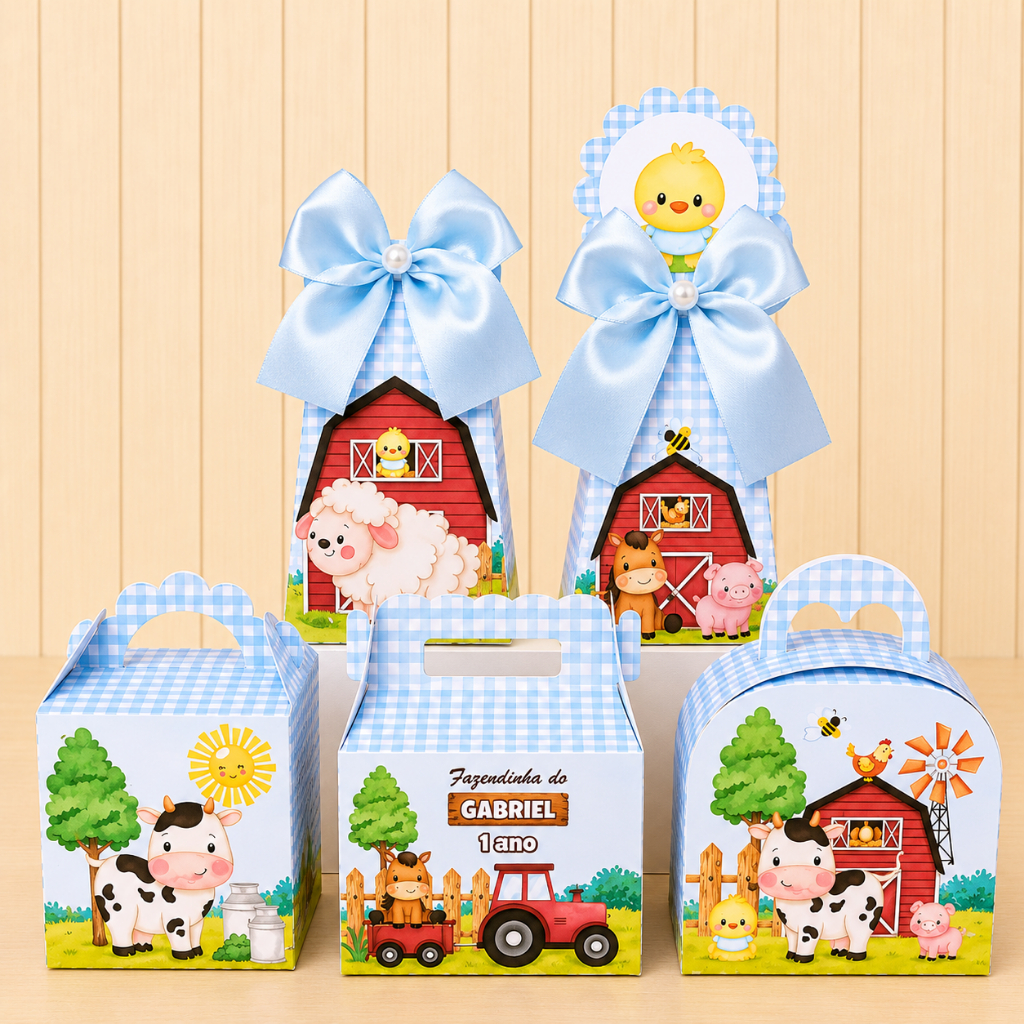 Kit Caixinhas Fazendinha Pegue e Monte – Lembrancinhas para Festa aniversário infantil