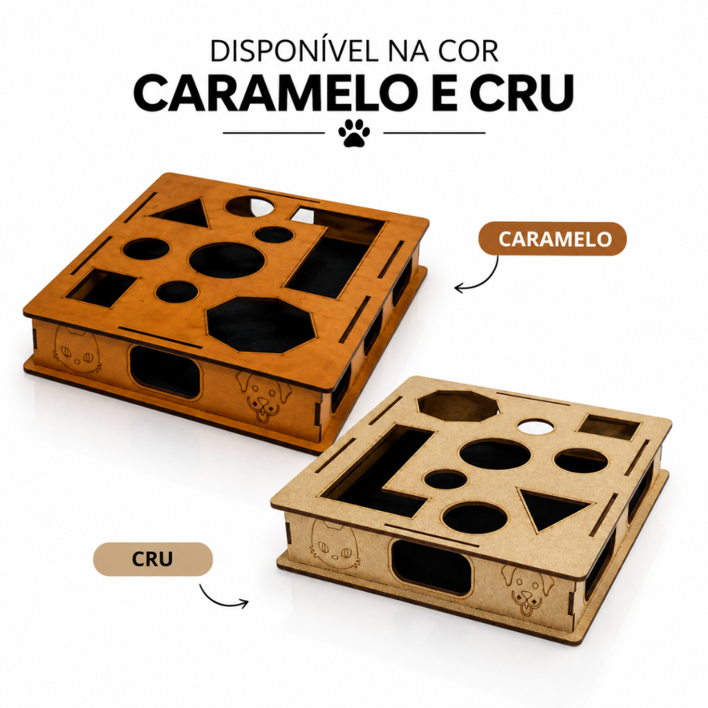 Brinquedo Interativo Para Gatos Com Arranhador Caça Petiscos Mdf Premium — imagem 2 de 2