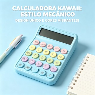 Calculadora de Mesa Colorida Botões Macios Visor Grande Portátil para Escritório Escola Estudantes Uso Diário