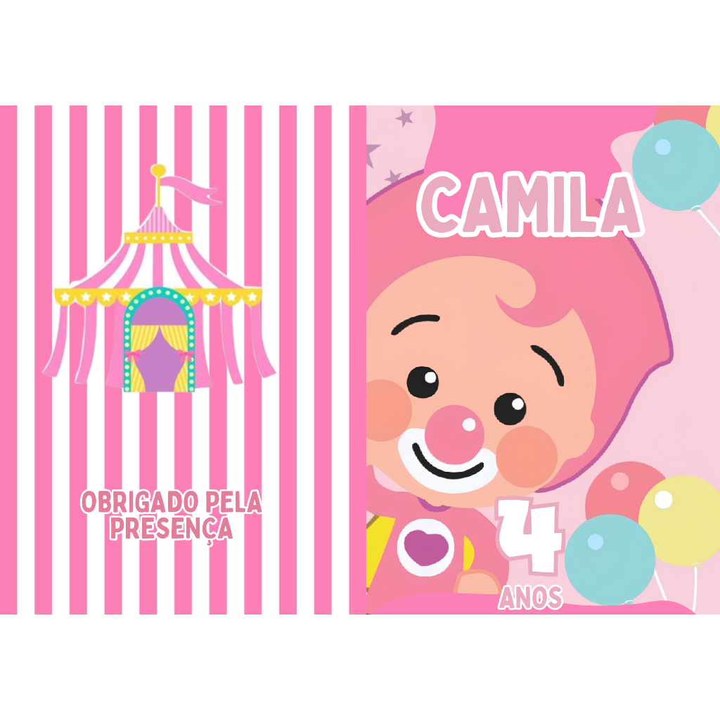 20 Livrinho de Colorir  Circo Personalizado com Nome e Idade Festa Infantil Aniversário