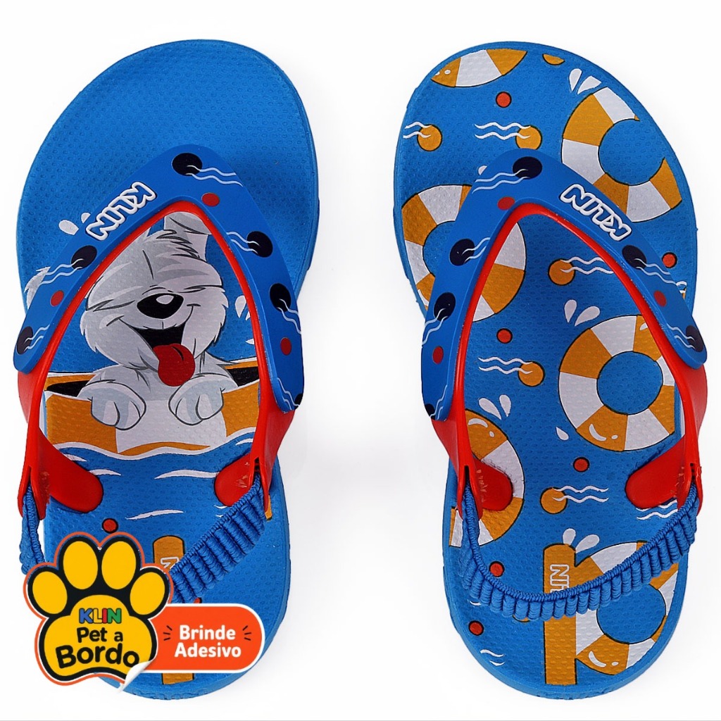 Chinelo De Dedo Infantil Menino com Elástico Confortável Leve Divertido Cachorrinho Patrulha