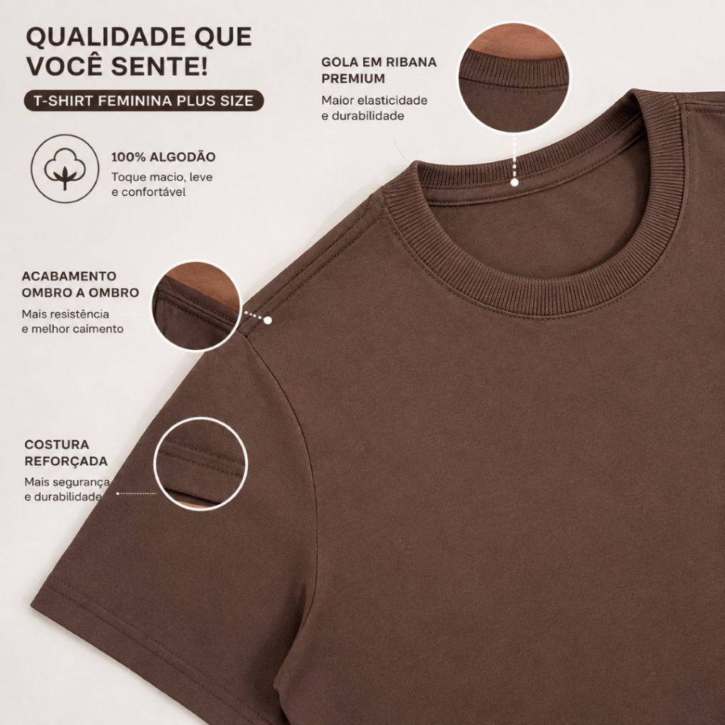 Kit 2 Camiseta Tshirt Face Oculta Plus Size Moda Grande Básica GG ao G3 Lisa