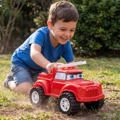 Carrinho Super Truck Guincho Caminhão de Bombeiro Brinquedo Grande 35cm | Com Escadinha Articulada | QUEEN SHOP