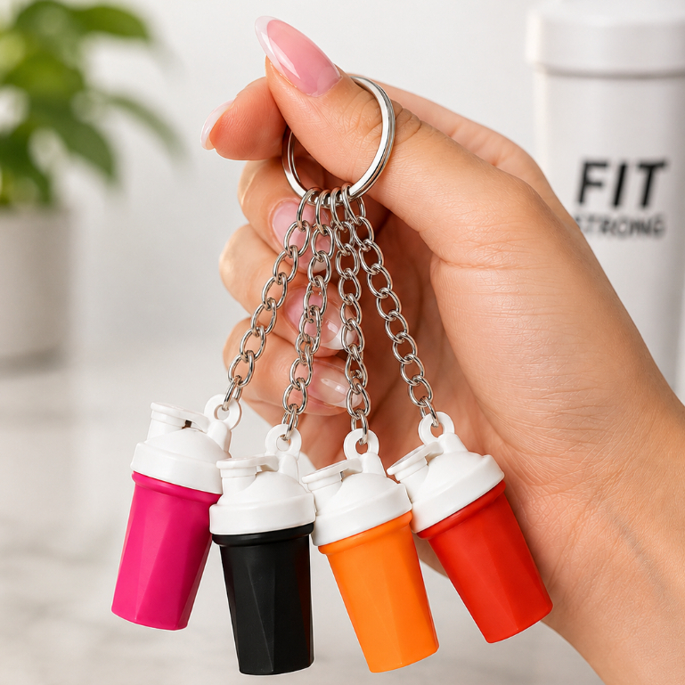 Chaveiro Mini Garrafinha Squeeze Academia | Chaveiro para Mochila Bolsa Acessório Fitness Decorativo coqueteleira whey