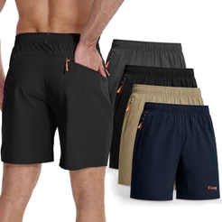 Froog Bermuda Esportiva Masculina Short Tactel Para Corridas e Academia com Zíper Bolsos, Dry Fit+ Respirável
