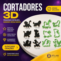 Kit 6 Cortadores Rei Leão 3,5cm Silhueta para Docinhos Pasta Americana Biscuit