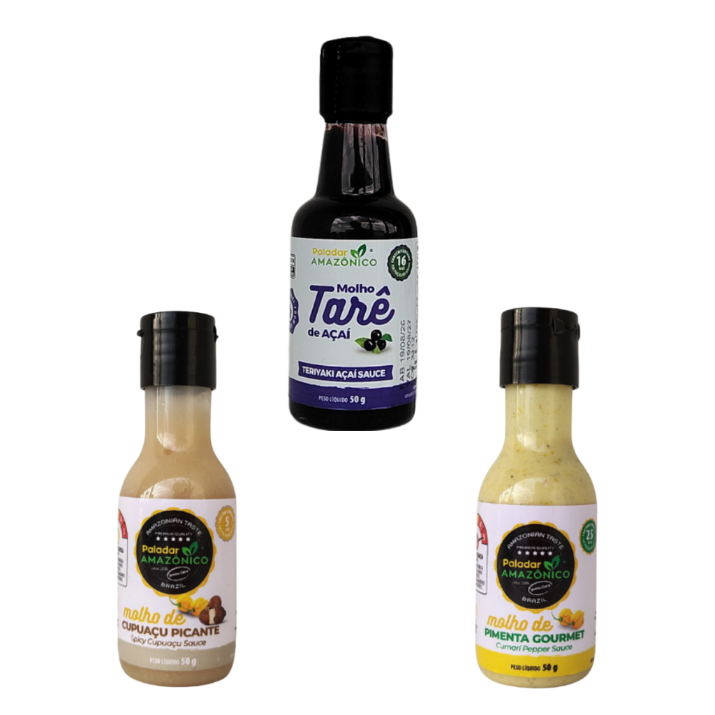Kit 3 Molhos Amazônicos Teriyaki, Pimenta e Cupuaçu