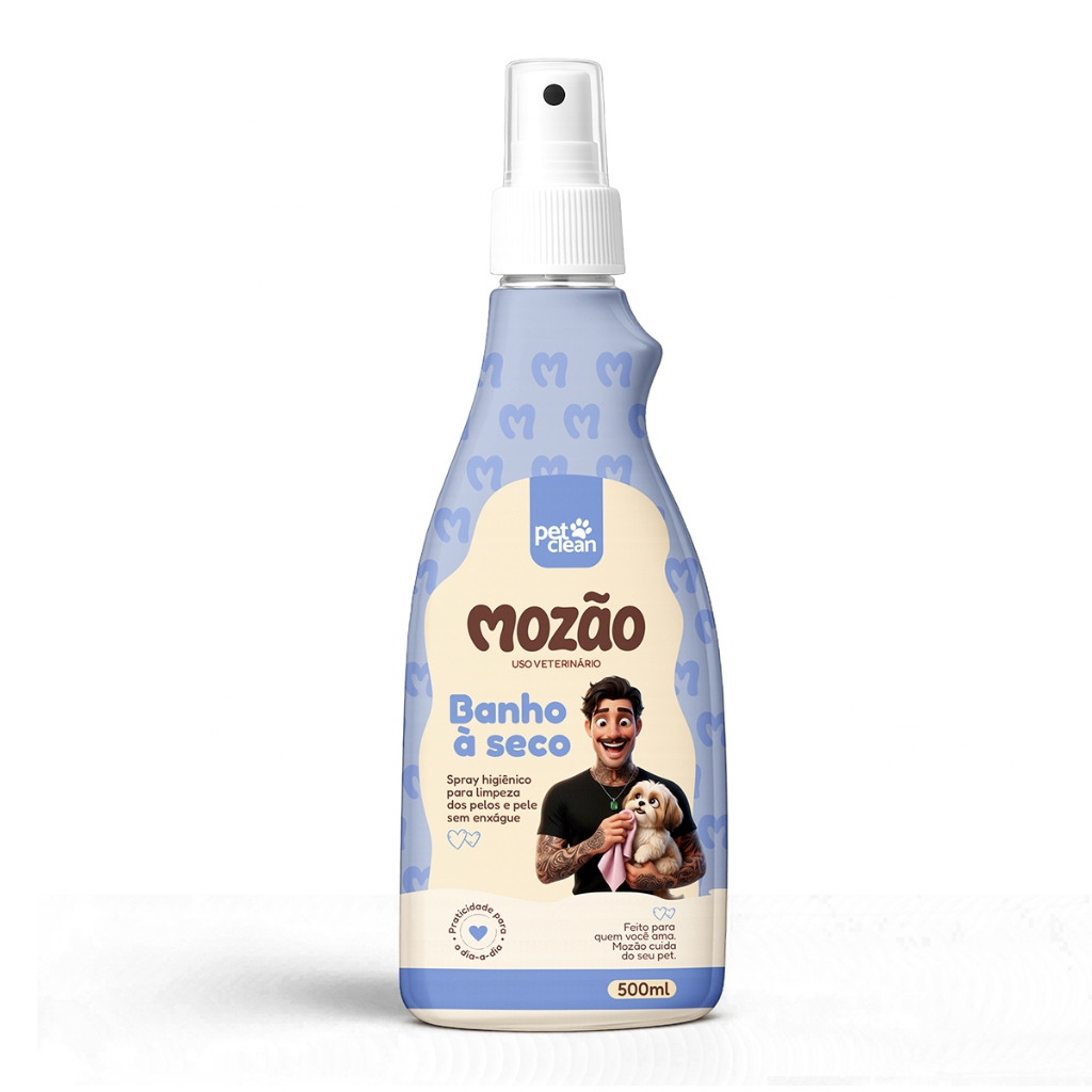 Banho A Seco Liquido Para Cães E Gatos Pet Clean 500ml Mozão