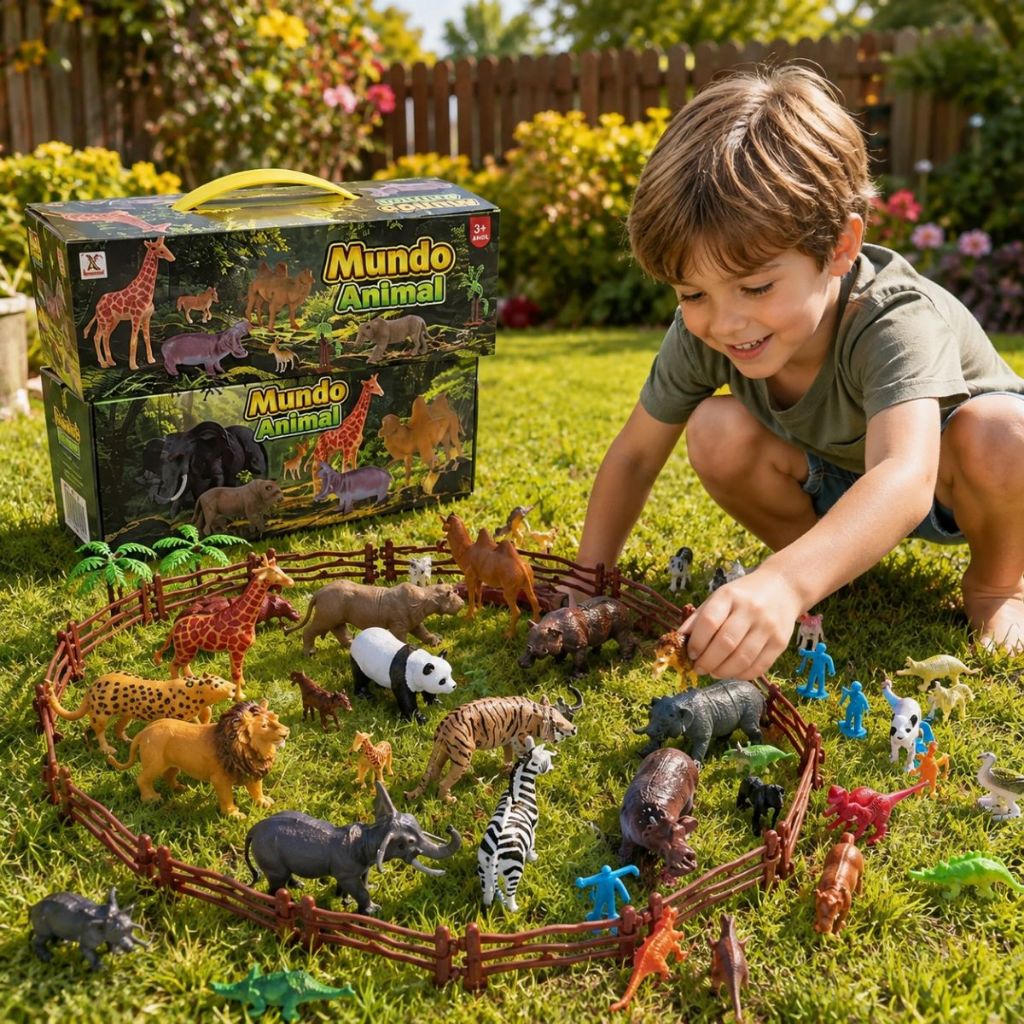 Kit Brinquedos Animais Realistas Miniatura Safari Mundo Animal Zoológico Infantil Educativo Moderno