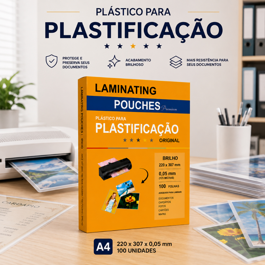 Polaseal p/Plastificacao A4 (220x307mm) 0,05 C/100