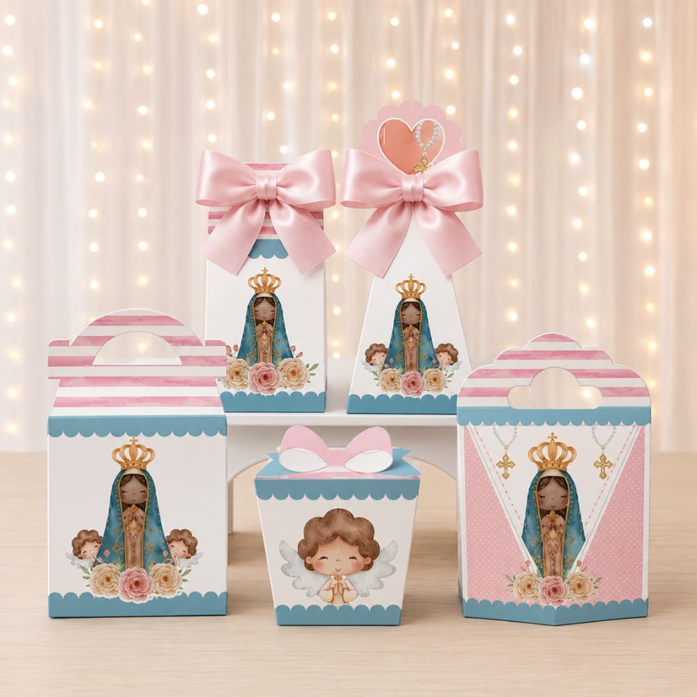 Kit Festa Nossa Senhora Aparecida Personalizado Lembrancinhas Aniversário Caixinhas Papelaria