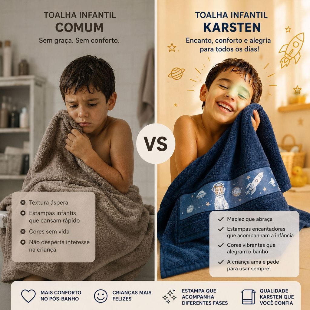 Toalha de Banho Infantil Karsten 100% Algodão Felpuda Fio Cardado Estampada Menino e Menina · foto 2