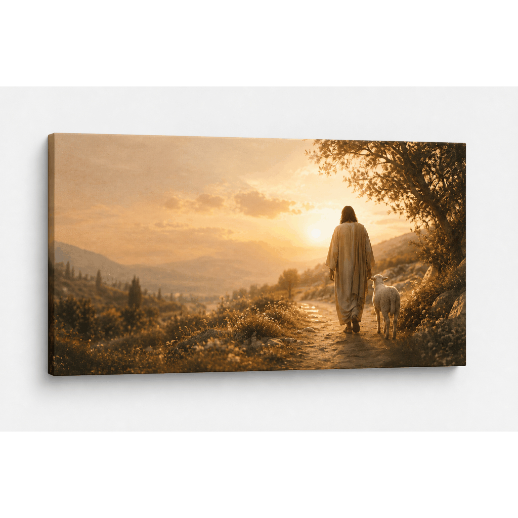 Quadro Decorativo Jesus E Ovelha Fé 120x70 Grande Religioso clip-icon Quadro Decorativo  Fé GRANDE