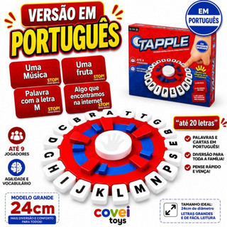 Jogo De Tabuleiro Stop Trava Letras Temporizador 10 Segundos Educativo Raciocínio Palavras Familía