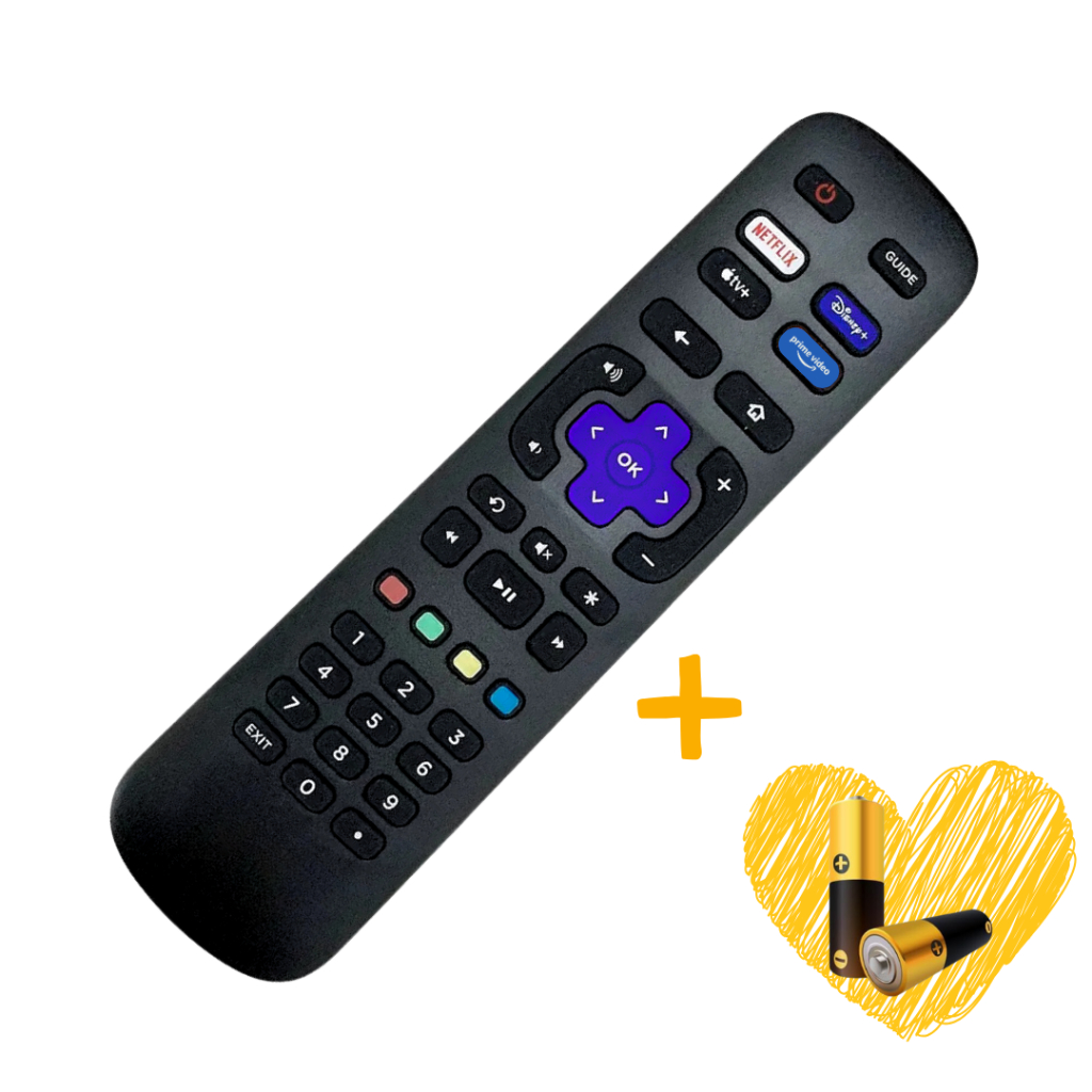 Controle Remoto Roku TV MULTI SEMP AOC PHILCO TCL BRITANIA AIWA Todos os Modelos Smart | Reposição | Compativel + Pilhas