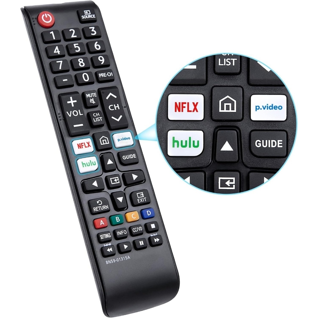 Controle Remoto Compatível Samsung Smart TV BN59-01315A Netflix Prime Video Hulu
