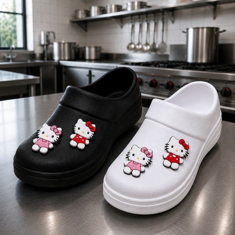 Sapato Fechado Eva Profissional Hello kitty EPI Diarista Serviço Geral Antiderrapante Leve Macio (Nr-32 Hello kitty)