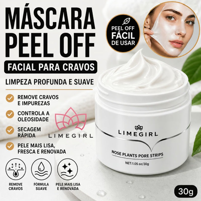 Removedor de Cravos Máscara Facial Peel Off Limpeza da Pele Controle de Oleosidade Cuidados Faciais Secagem Rápida 30g