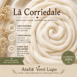 Lã Para Feltragem Natural Cardada - 100g