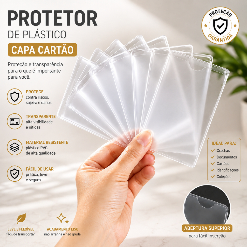 H-702 -  Capa Protetora de Cartão Protetor De Plástico Para Cartões Protetor De Cartões De Débito/Crédito