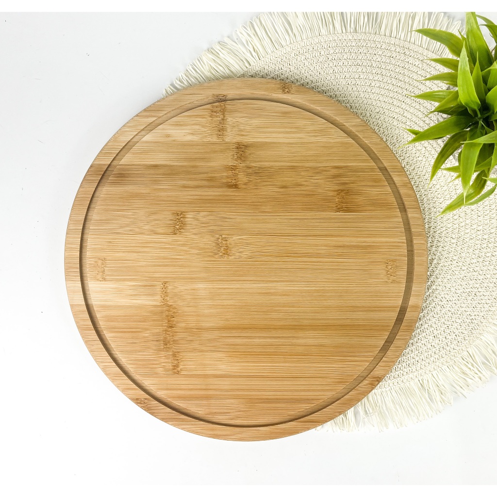 Tábua de Corte para Frios em Bambu Redonda 30cm