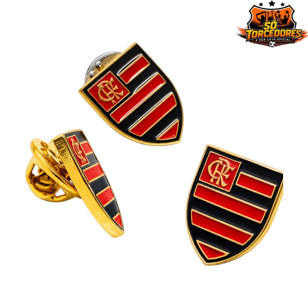 BOTON DOURADO OFICIAL FLAMENGO PIN ORIGINAL