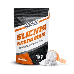 Glicina 4Well 1kg Suplemento em Pó 100% Pura Sem Sabor Sem Glúten Sem Lactose Vegano Rende