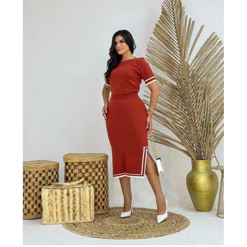 conjunto feminino,conjunto de tricô,conjunto saia e blusa,conjunto midi,conjunto elegante,look feminino,moda feminina.