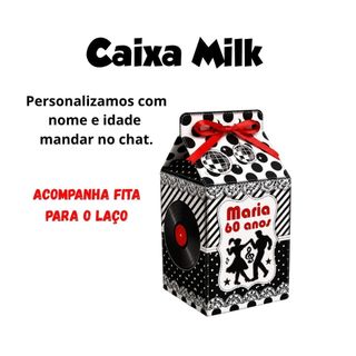 Lembrancinha caixinha milk anos 60 Personalizadas com nome e idade