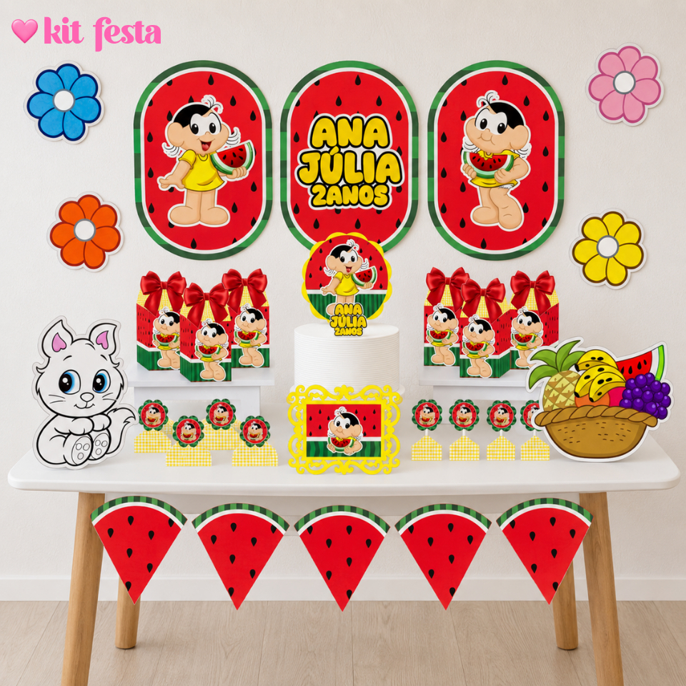 Kit Festa - 100 ITENS - MAGALI Personalizado Só um Bolinho | Mesversário Aniversário Decoração