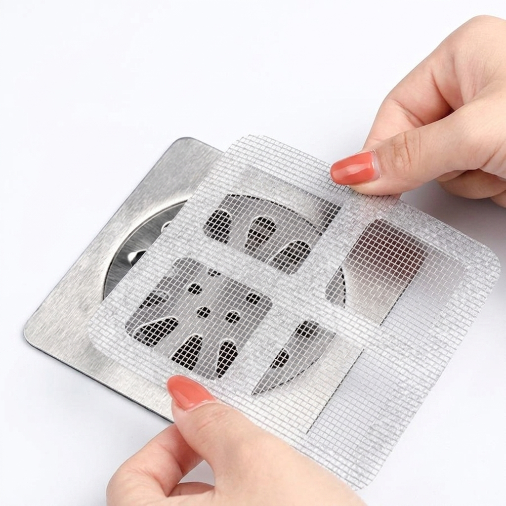 Protetor Filtro de Ralo Autoadesivo 10 x 10 cm - Acessório para Pia e Ralo, Evita Entupimentos