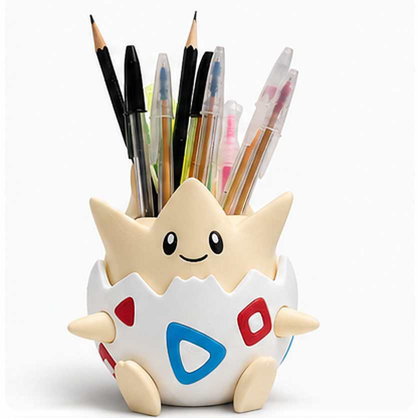 Porta-Treco Pokémon Togepi Organizador de Mesa Rosa Decoração Charmosa e Criativa