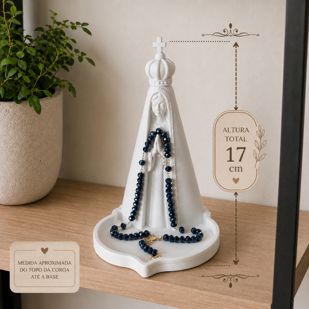 Porta Terço Nossa Senhora Aparecida | Suporte para Terço | Decoração Religiosa | Presente Religioso