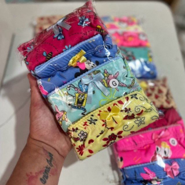 Kit calcinha shortinho box, infantil estampada menina, microfibra , elastano, cós embutido. 2,3,4,5,6,7,8,10 anos