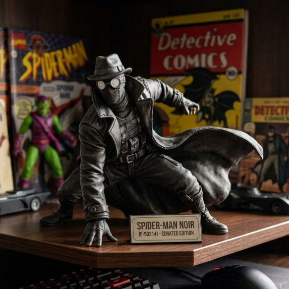 Boneco Spider Noir 15cm Action Figure Colecionável Preto Decoração Geek Presente para Fãs