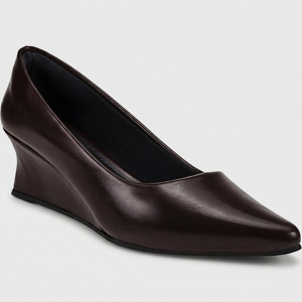 Scarpin Feminino Shekinah Anabela Sapato Bico Fino Salto Cunha Baixo Elegante Luxo